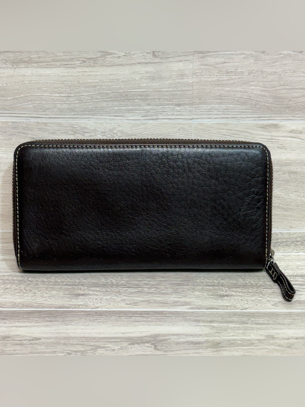 VTG Coach Chelsea Dark Brown Pebbled Leather Zip Around Wallet - Picture 2 of 11